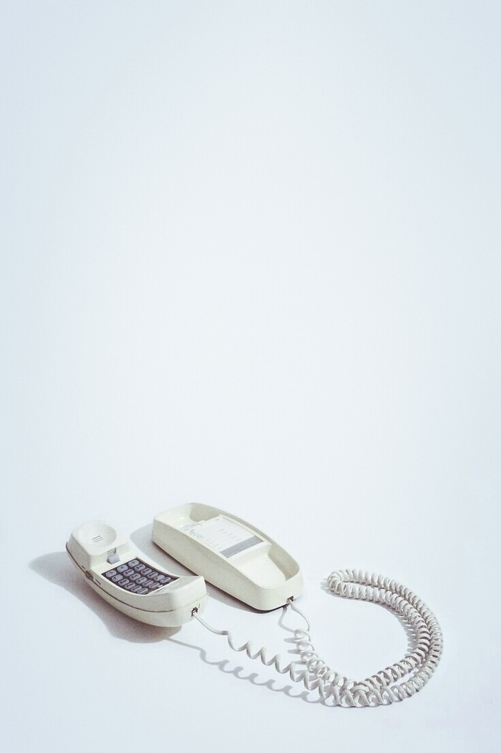 Milimalistic white telephone