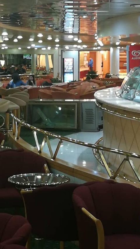 BEAUTIFUL GREEK FERRY INTERIOR
