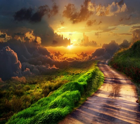 way & sunset