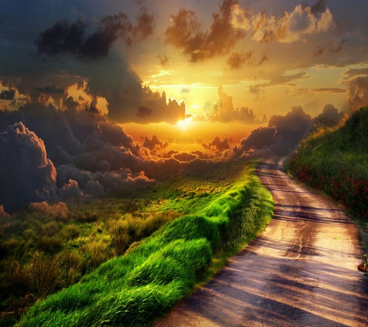 way & sunset