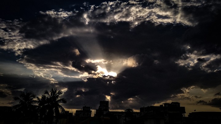 after raining sunset
