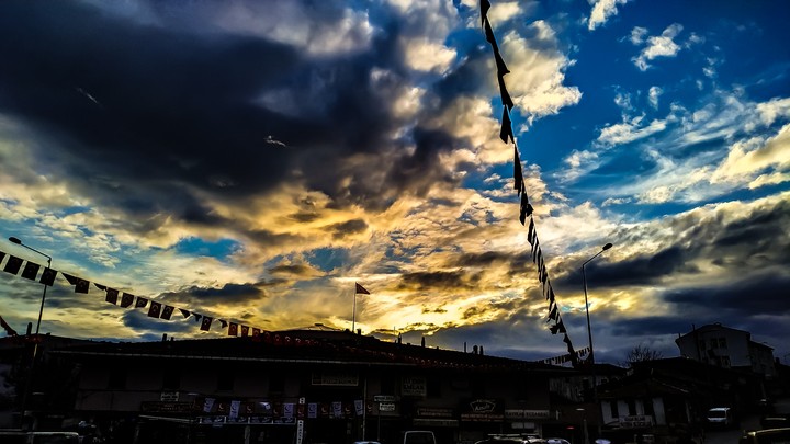 Clouds, Flags and Sky