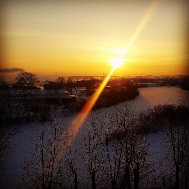 frosty and sunny