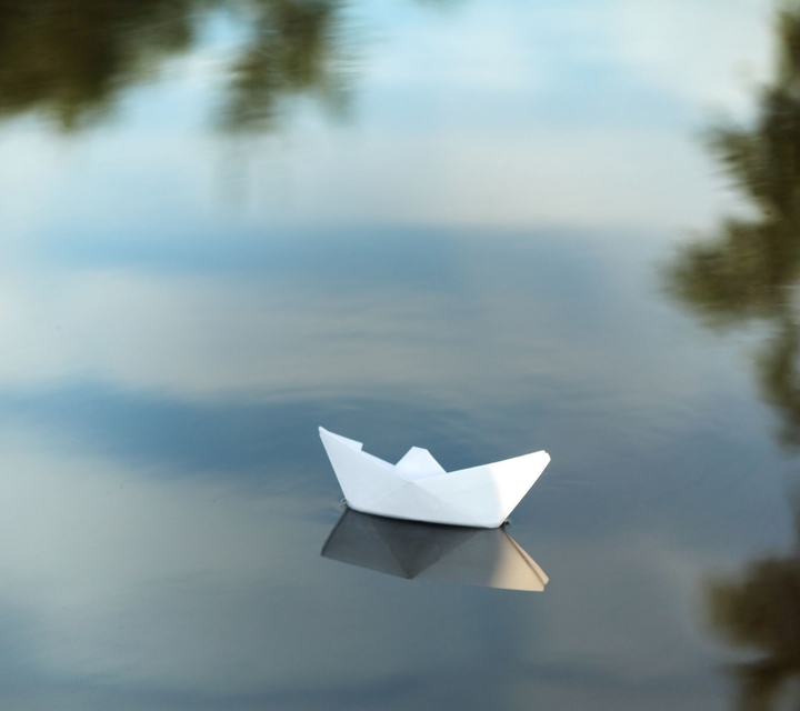 A single paper boat