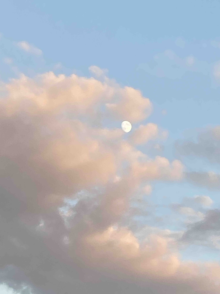 sunset and moon