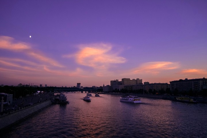 sunset in the Moscow