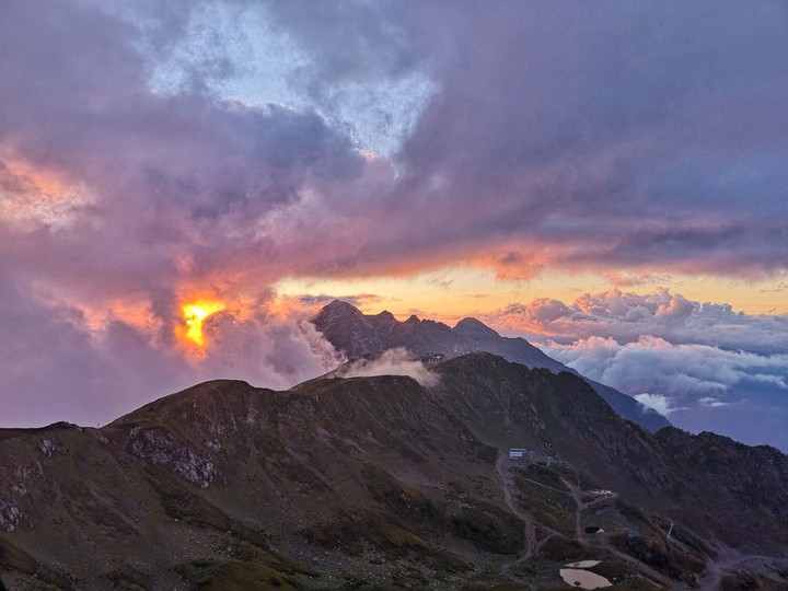 sunset on the red glade