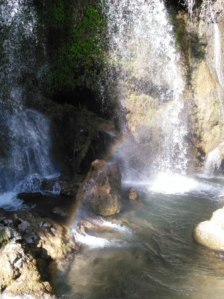 Waterfall and rainbow