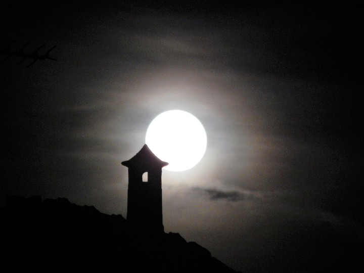 At night