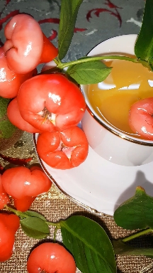tea with pink plums