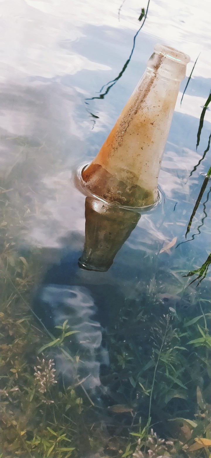 bottle on water