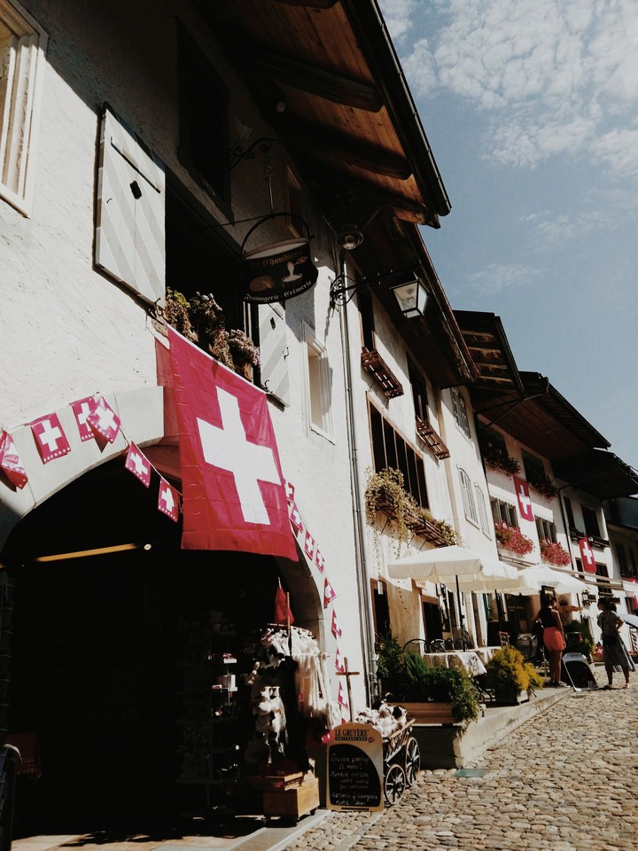 The beautiful old town of Gruyéres in Switzerland