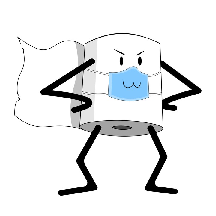 toilet paper in face mask