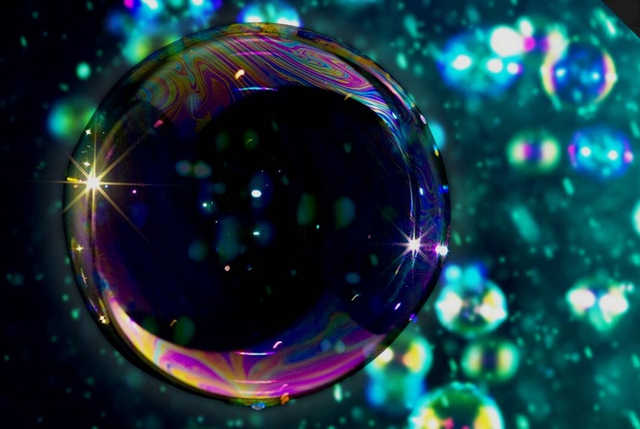 dark rainbow bubble