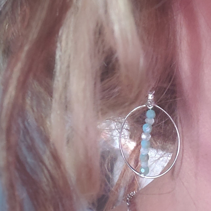 Moonstone Wire Earrings