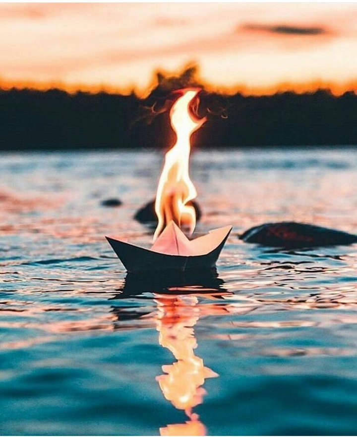 boat on fire