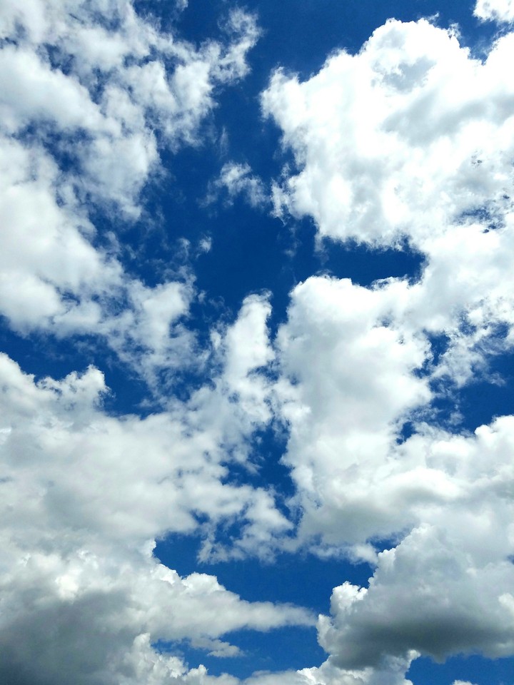 White Clouds Over A Blue Sky