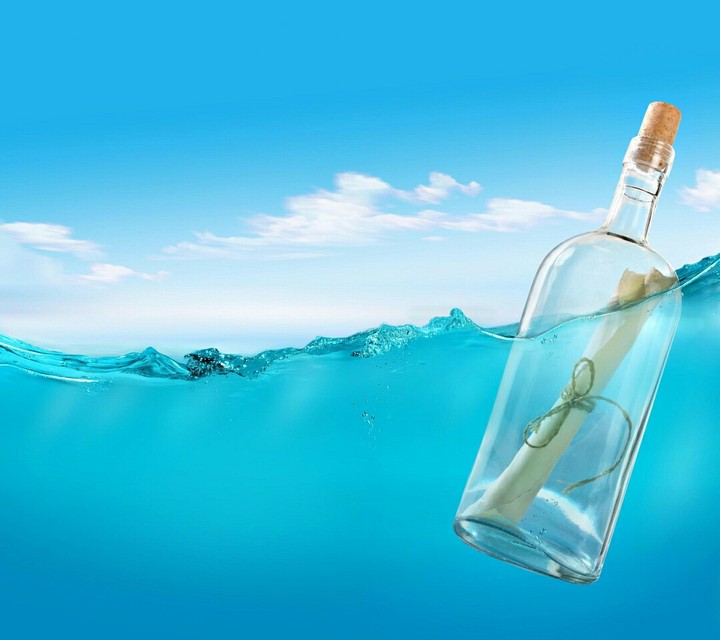 bottle in water