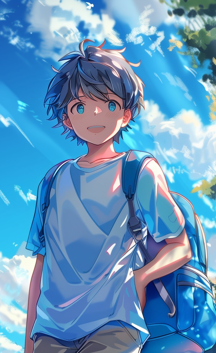 Anime boy school