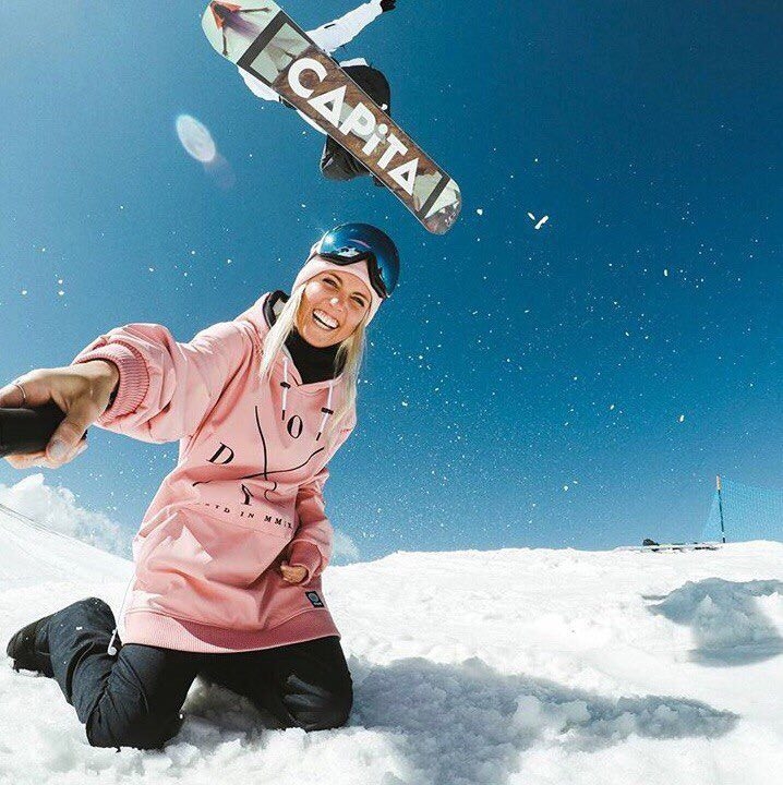 Snowboarding.