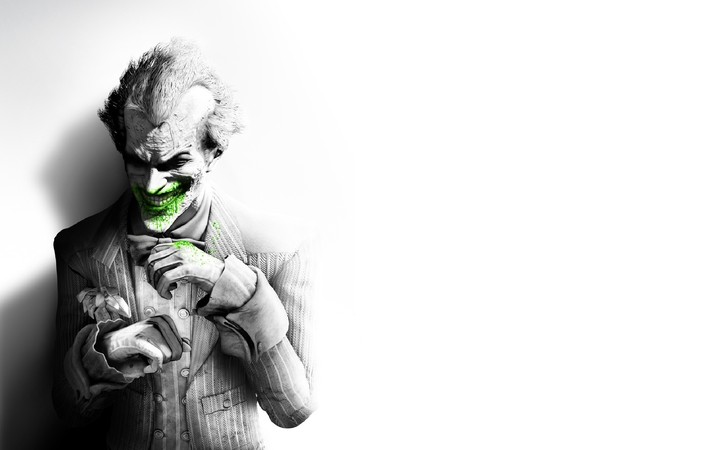 Batman Arkham City Joker Smile Suit Flower Fan Art BW