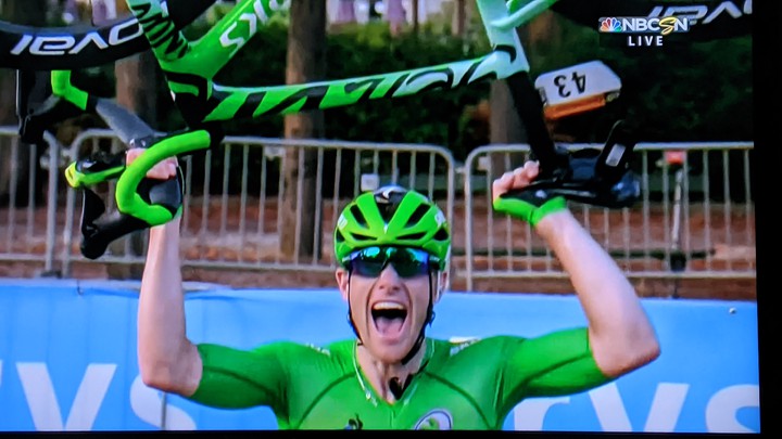 Sam Bennett celebrates