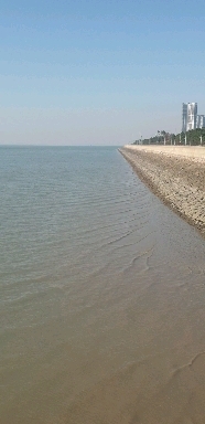 On the beach in Songdo, Incheon, Korea