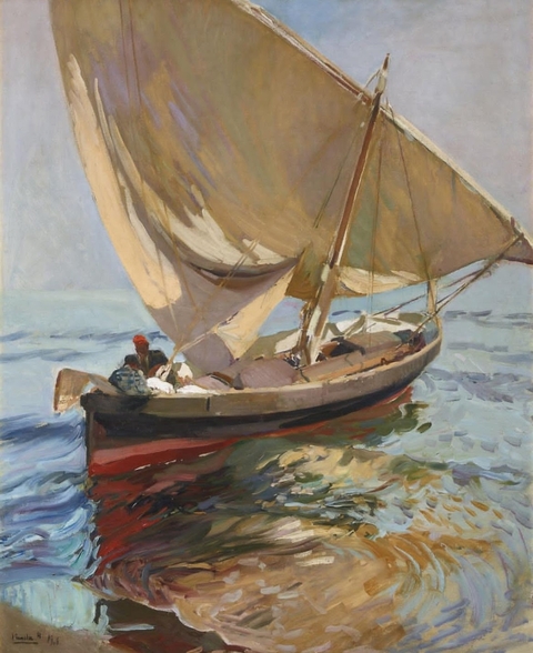 Sailboat, paint wallpapers