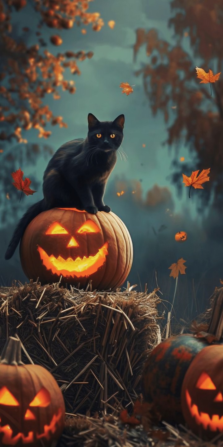 THE CAT ON HALLOWEEN NIGHT