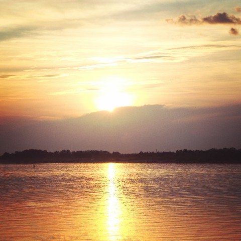 Sunset on Kama river