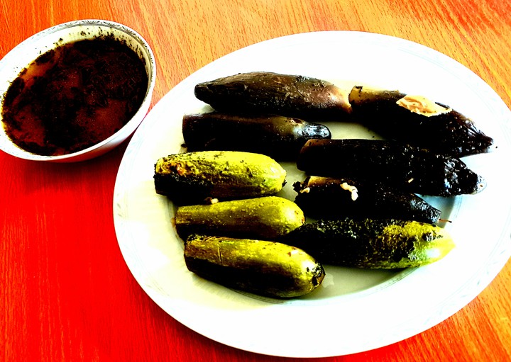 stuffed eggplant and zucchini