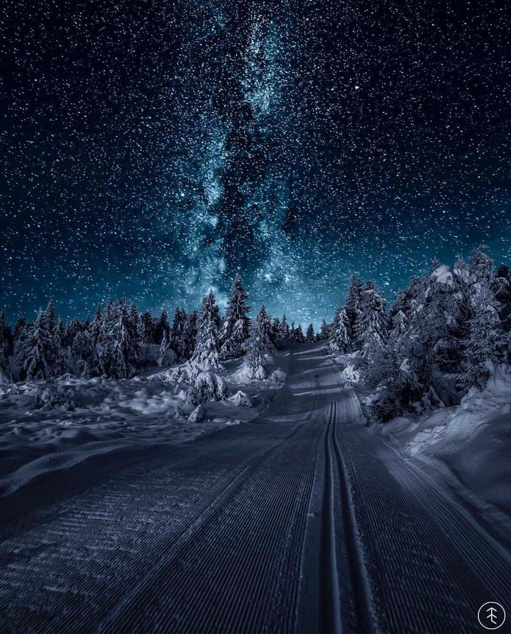Winter night skiing