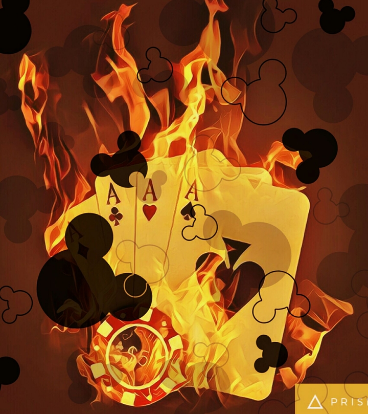 Poker cards in flames(A of spades ♠️)