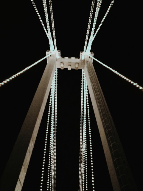 night bridge in Siberia