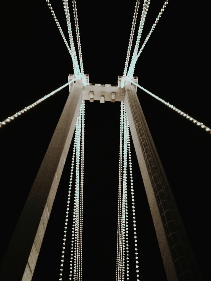 night bridge in Siberia