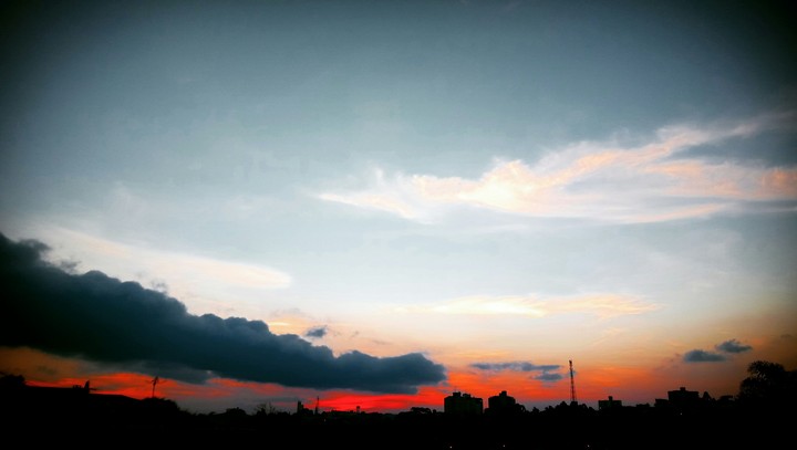 Céu de fogo.