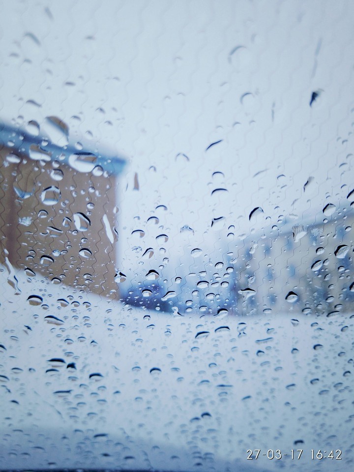 rain after a window