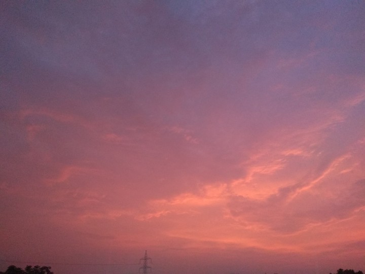 A pink sky