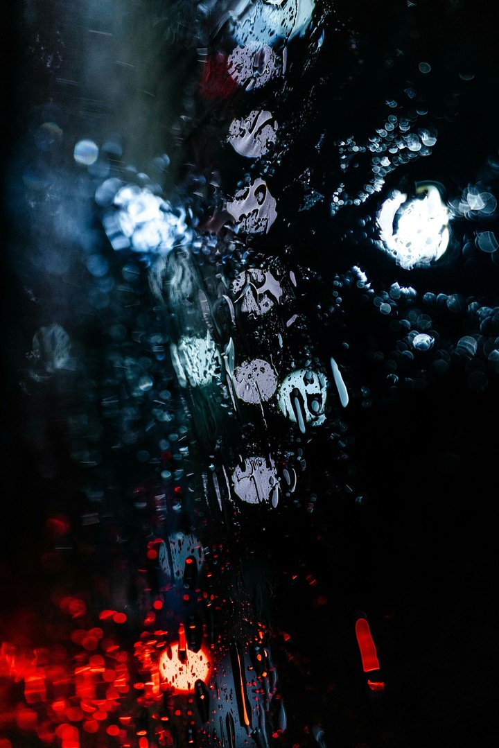 rain drops in the glass