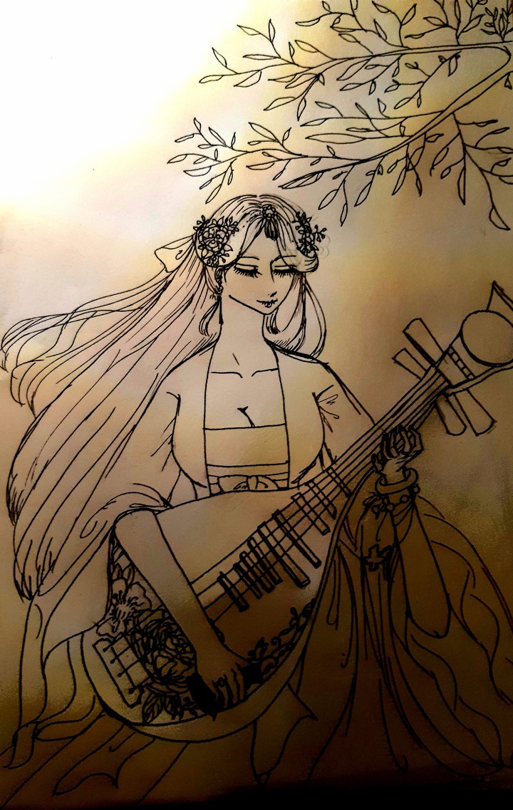 Goddess Playing Guitar