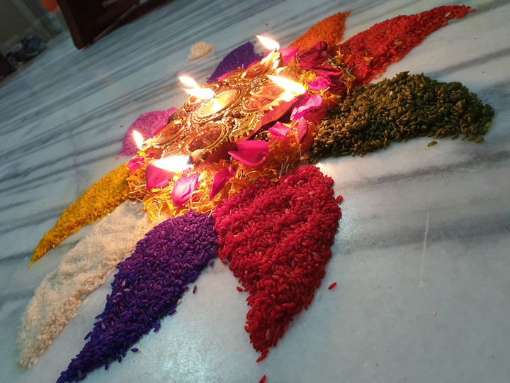 rice rangoli..