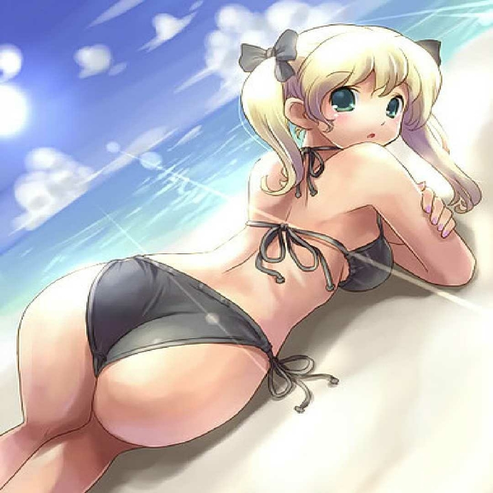 anime girl in beach