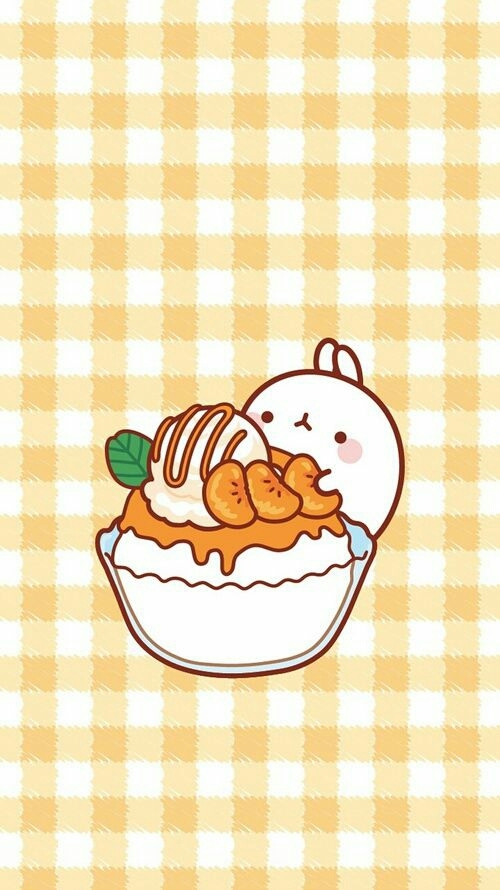 cute rabbit with orange ice cream