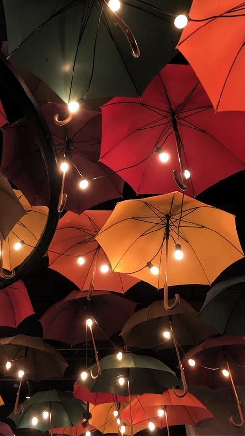 umbrellas with lights
