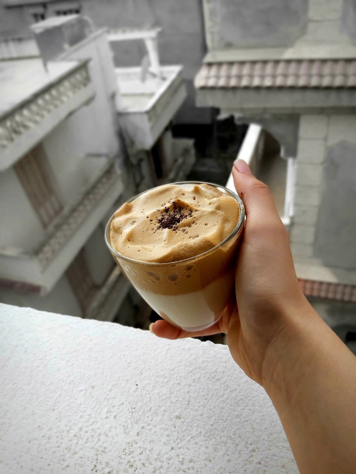 hot cappuccino is the best way to start the day