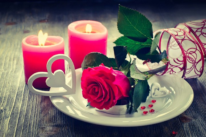 Red Rose with Candles !!!