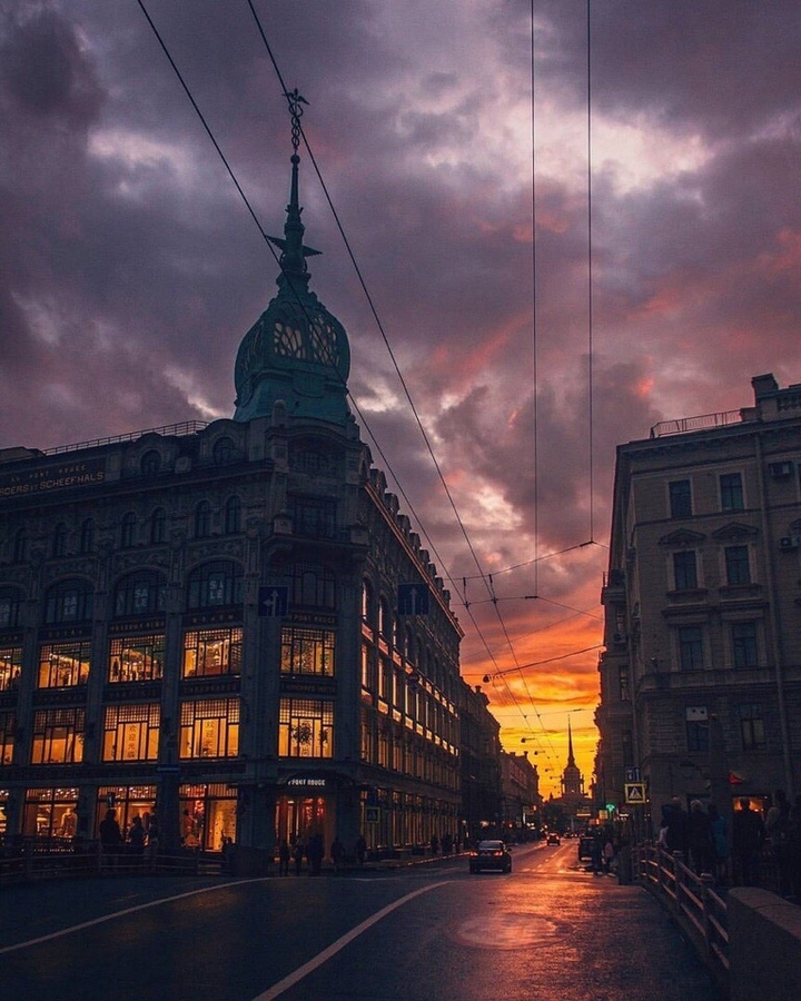 на улице закат