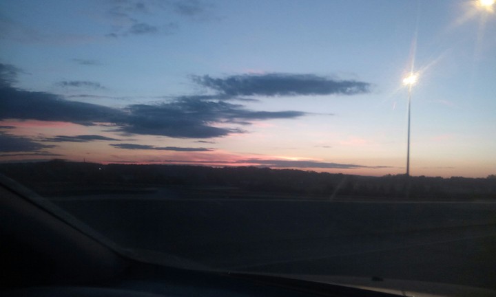 Morning sunrise over the city