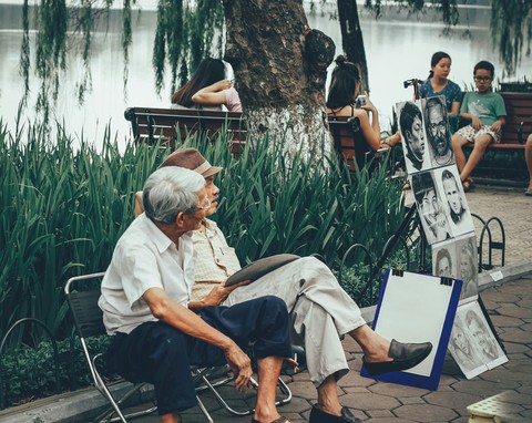 A corner of the Hoan Kiem Lake (Hanoi, Vietnam)