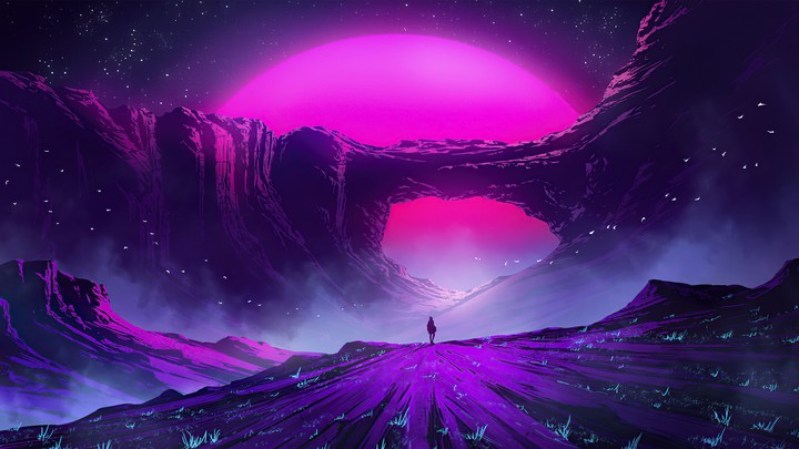 Fantasy moon scenery